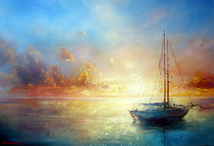 Boat on Beach Watercolor Painting Print 100% Australian Made