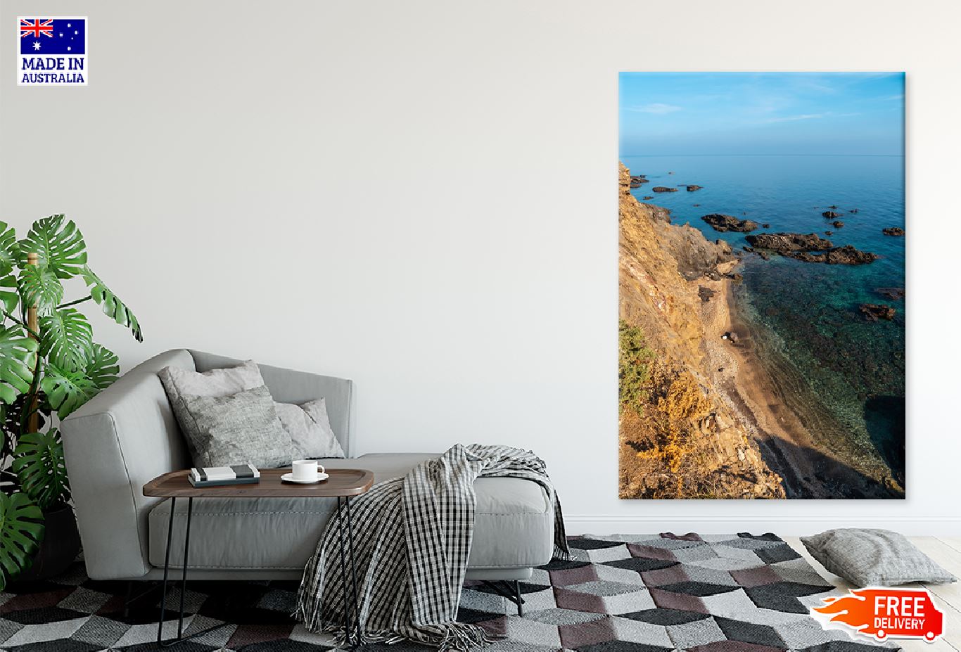 Rocks Hidden Beach Photograph Almería Print 100% Australian Made