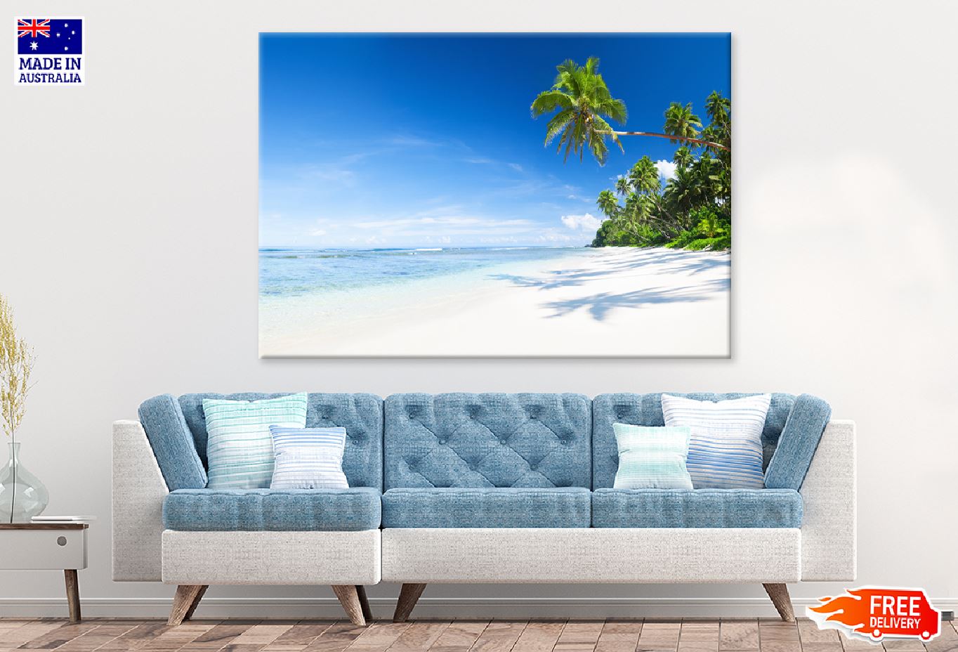 Tropical Beach with Blue Sky View Photograph Print 100% Australian Made