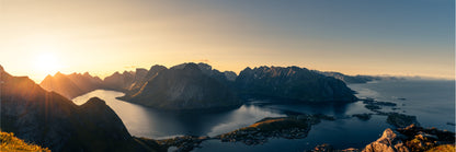 Panoramic Canvas Reinebringen Aerial View Photograph High Quality 100% Australian Made Wall Canvas Print Ready to Hang