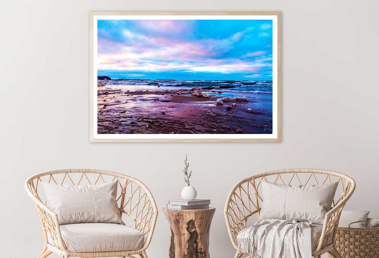 Exposure of Sunset Over The Sea View Photograph Home Decor Premium Quality Poster Print Choose Your Sizes