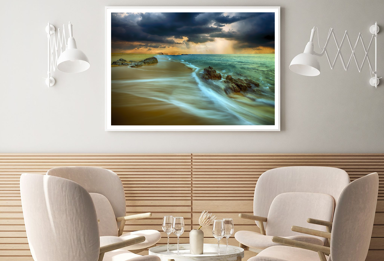 Sea Sunset Sky Scenery View Photograph Home Decor Premium Quality Poster Print Choose Your Sizes