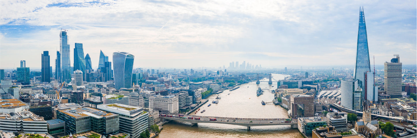 Panoramic Canvas London City Sky View Photograph High Quality 100% Australian Made Wall Canvas Print Ready to Hang