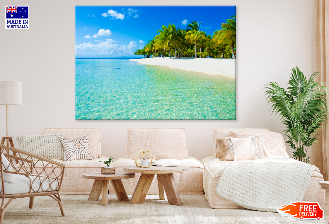 Palm Trees & Sea Aerial View Photograph Print 100% Australian Made