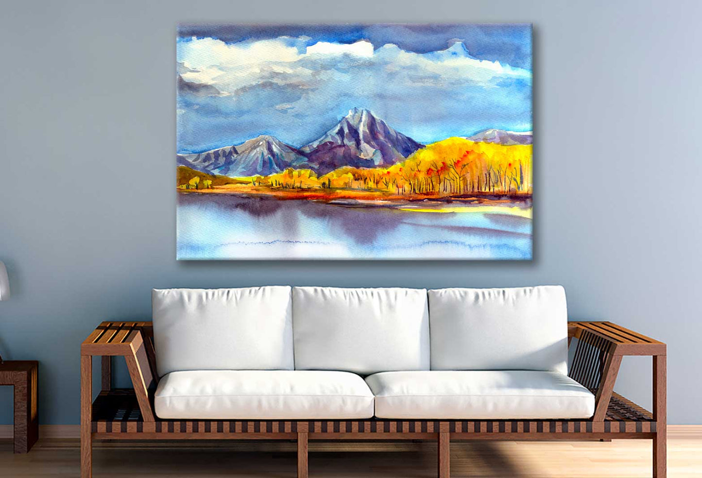 Bella Home Snowy Mountain Range Oil Painting Print Canvas Ready to hang