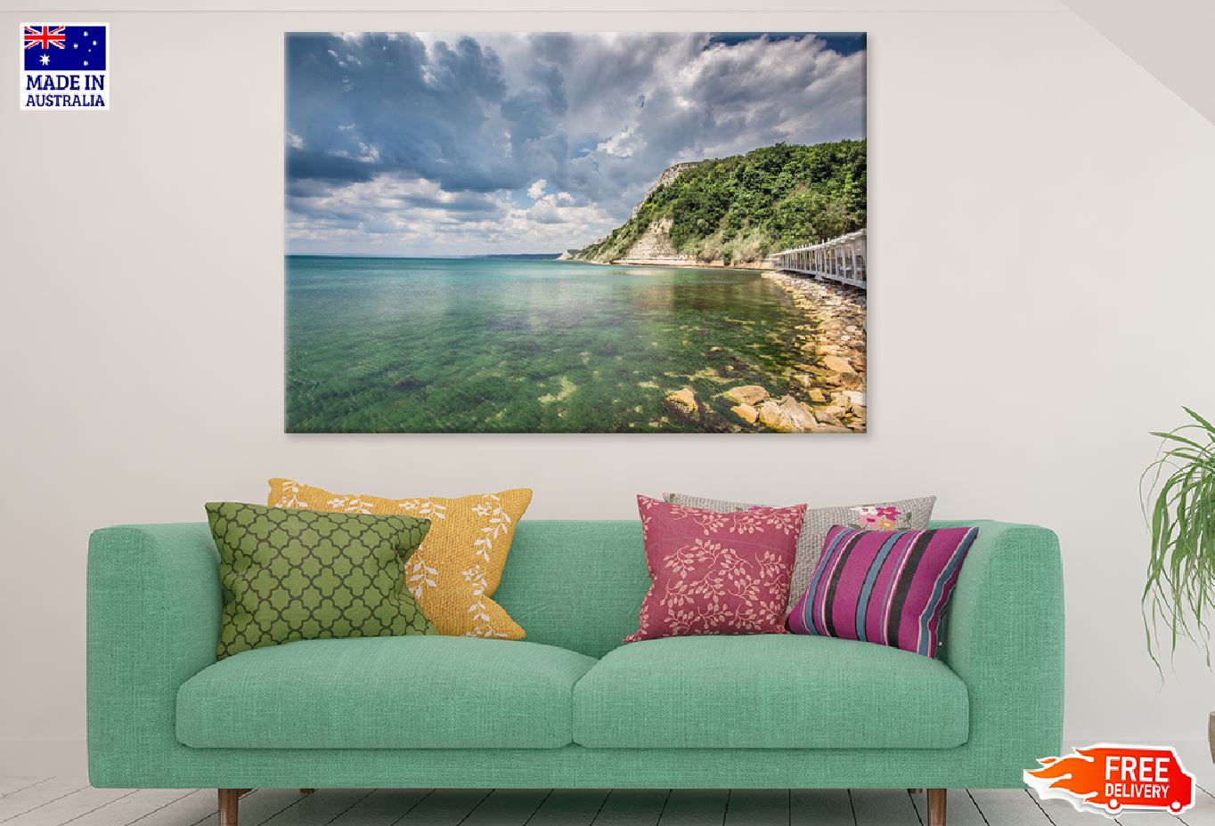 Hill Coast with Sea View Photograph Print 100% Australian Made
