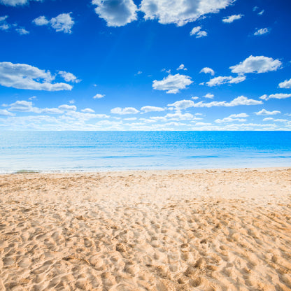 Square Canvas Summer Sandy Beach Scenery View Photograph High Quality Print 100% Australian Made