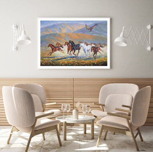 Horses Running Oil Painting Home Decor Premium Quality Poster Print Choose Your Sizes