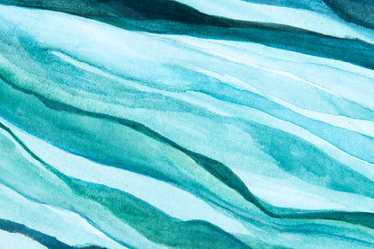 Blue Green Watercolor Abstract Design Print 100% Australian Made