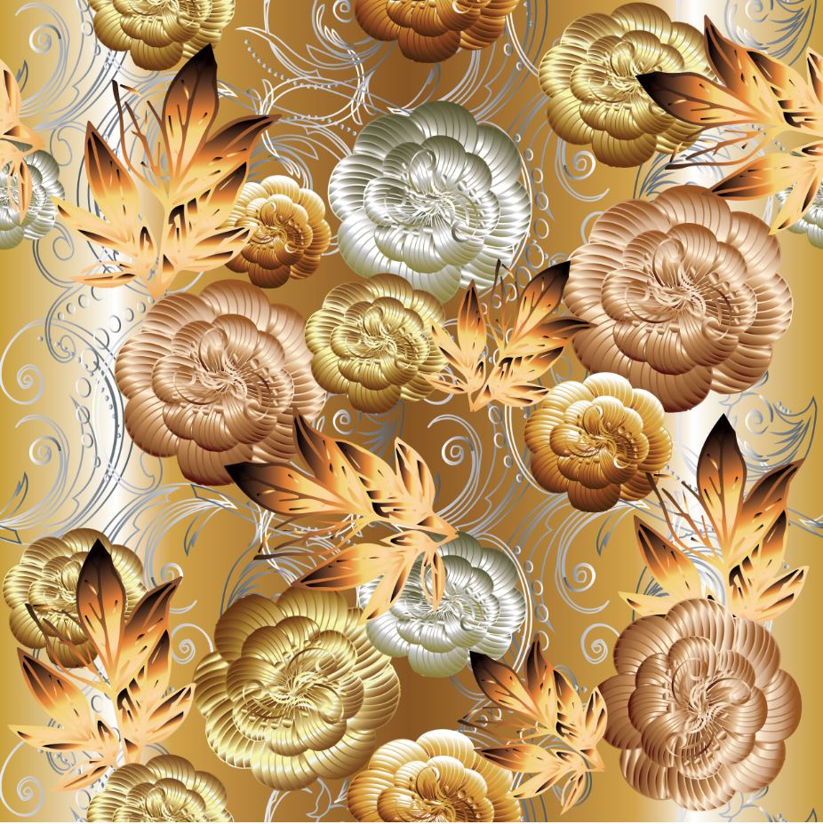 Square Canvas Gold Flower Bunch Design High Quality Print 100% Australian Made