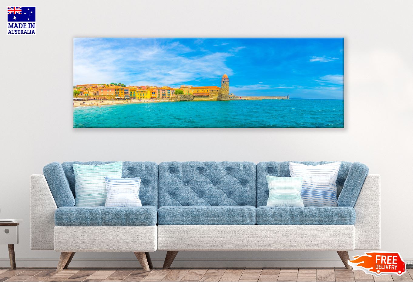 Panoramic Canvas Porto Stefano Beach Photograph High Quality 100% Australian Made Wall Canvas Print Ready to Hang