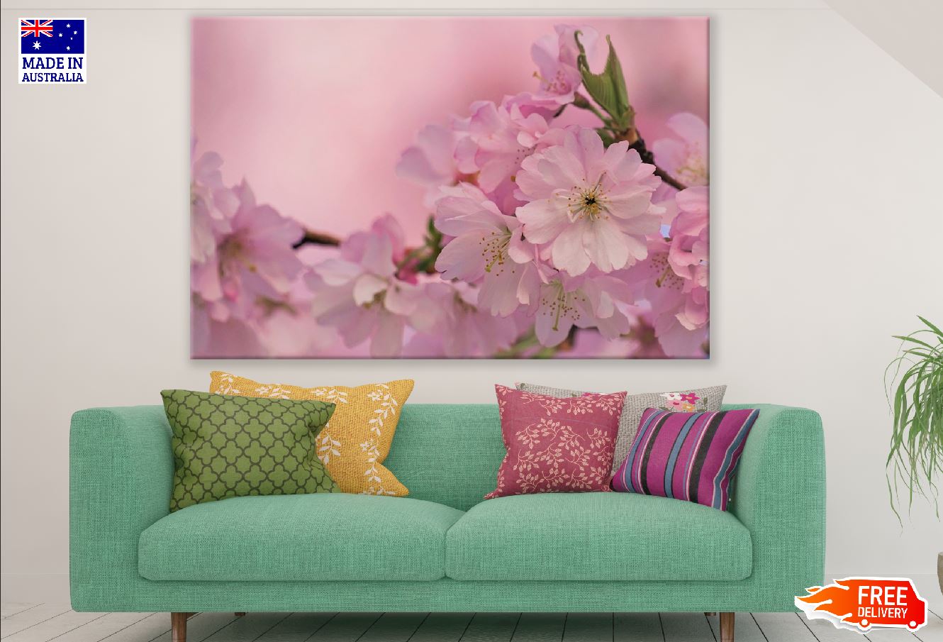 Pink Cherry Blossom Flower Closeup Photograph Print 100% Australian Made