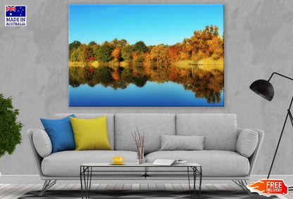 Autumn Landscape with Lake in the Forest Photograph Print 100% Australian Made
