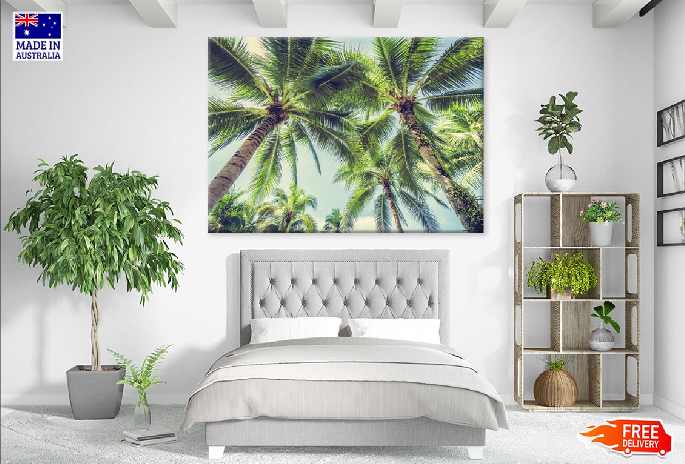 Palm Trees View From Below Photograph Print 100% Australian Made