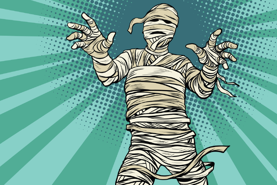Vintage Egyptian Mummy Illustration Print 100% Australian Made