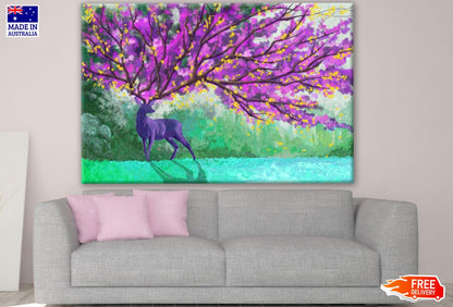 Floral Tree on a Deer Painting Print 100% Australian Made