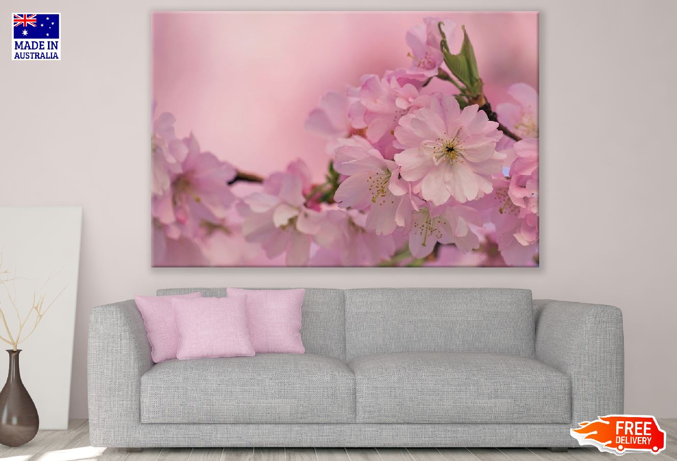 Pink Cherry Blossom Flower Closeup Photograph Print 100% Australian Made