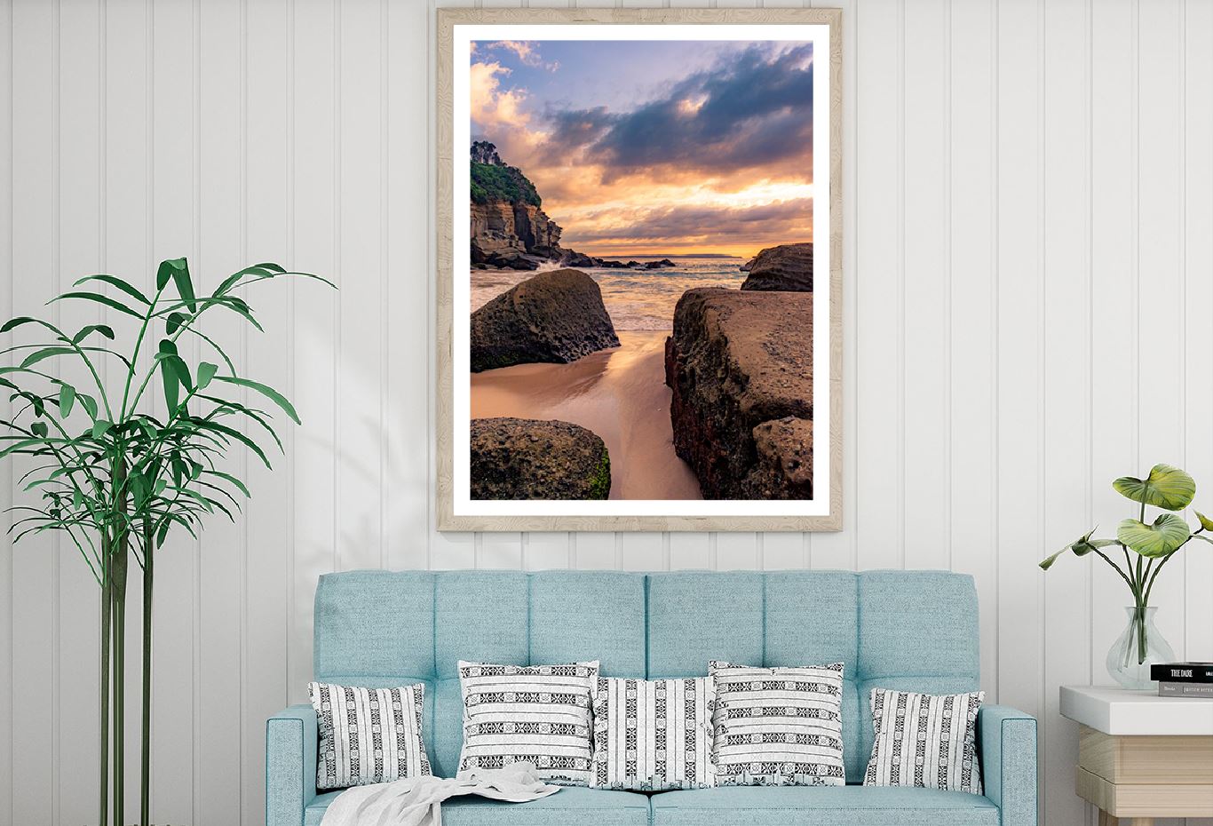 Rocky Beach Sunset Scenery View Photograph Home Decor Premium Quality Poster Print Choose Your Sizes