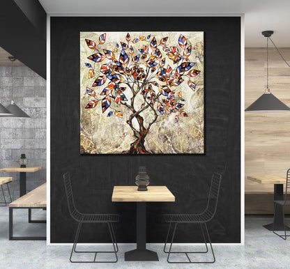 Square Canvas Abstract Tree Design High Quality Print 100% Australian Made