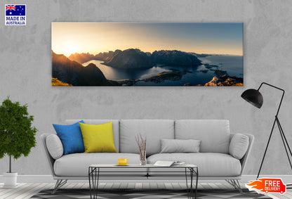 Panoramic Canvas Reinebringen Aerial View Photograph High Quality 100% Australian Made Wall Canvas Print Ready to Hang