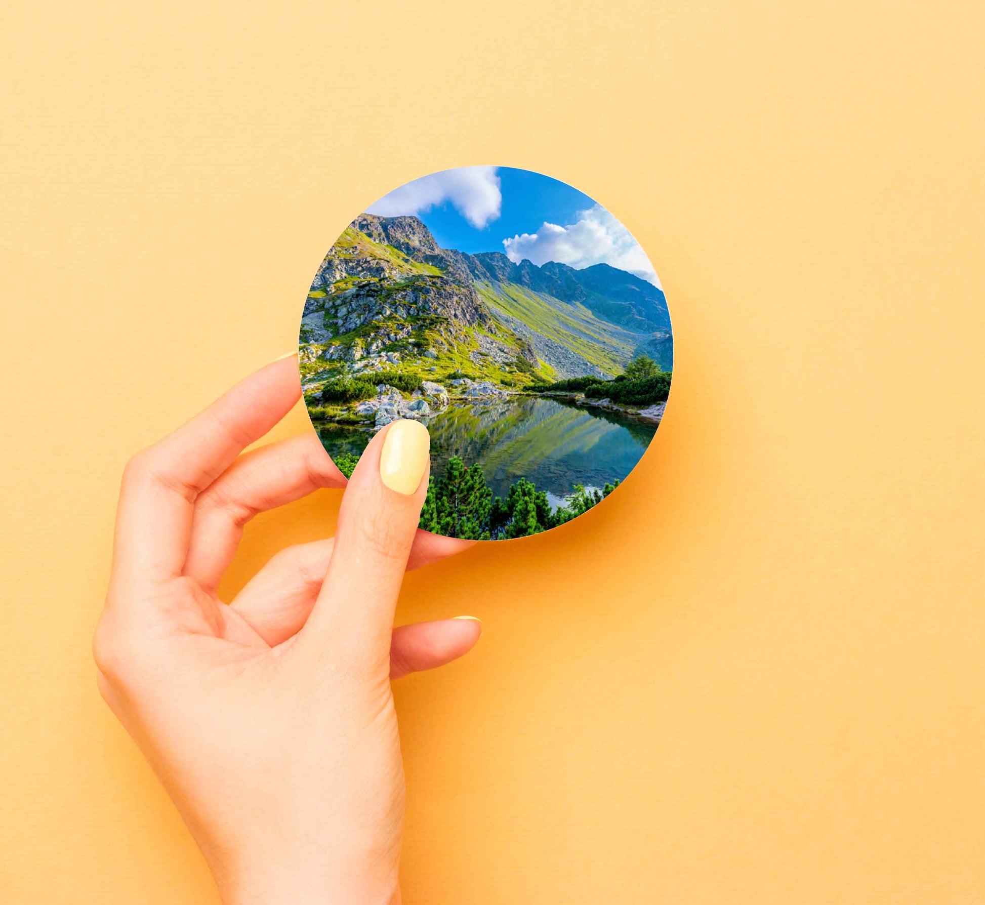 Mountain Landscape With Lake in Slovakia Coasters Wood & Rubber - Set of 6 Coasters
