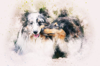 Dogs Closeup Abstract Design Print 100% Australian Made