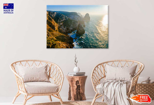 Mountains & Sea Coast Aerial View Photograph Print 100% Australian Made