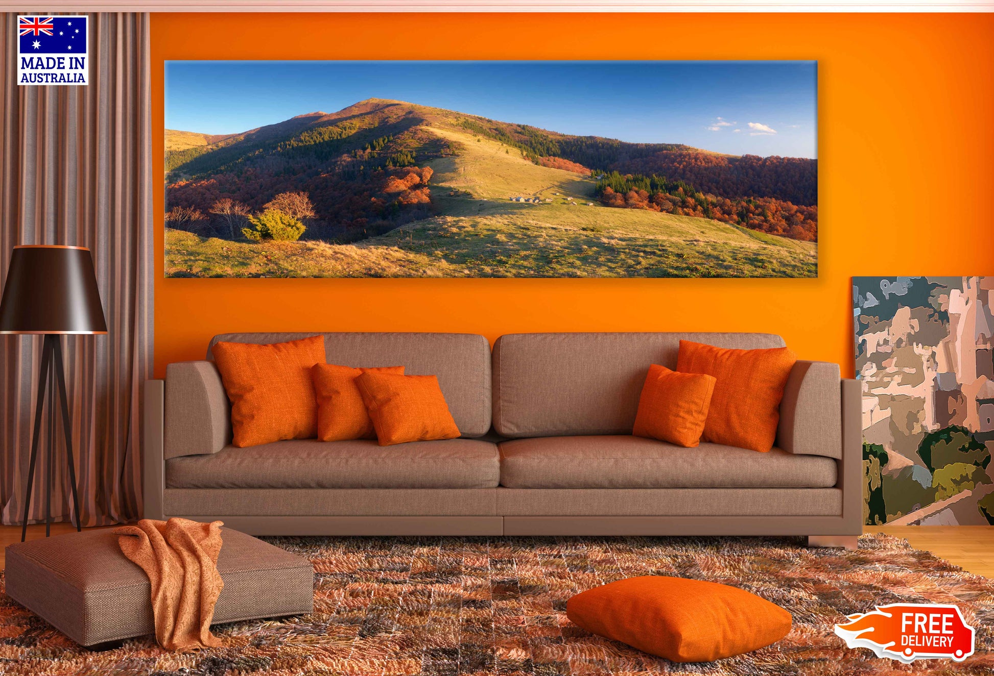Panoramic Canvas Autumn Landscape Sky Photograph High Quality 100% Australian Made Wall Canvas Print Ready to Hang