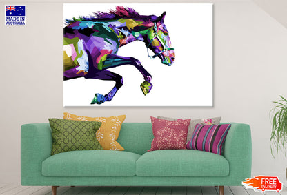 Colorful Horse Running Abstract Design Print 100% Australian Made