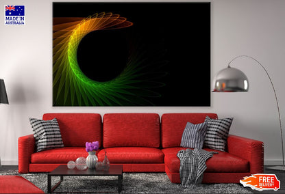 Orange & Green Digital Lines Abstract Design Print 100% Australian Made