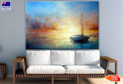 Boat on Beach Watercolor Painting Print 100% Australian Made