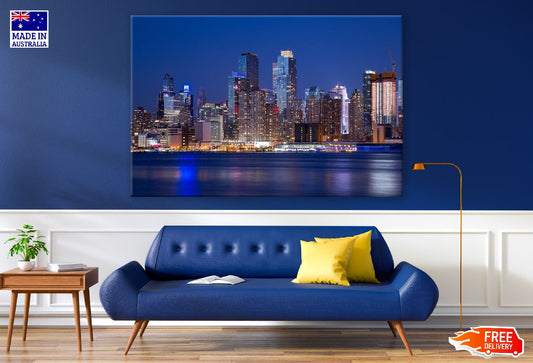 Manhattan, Cityscape New York at Night Photograph Print 100% Australian Made