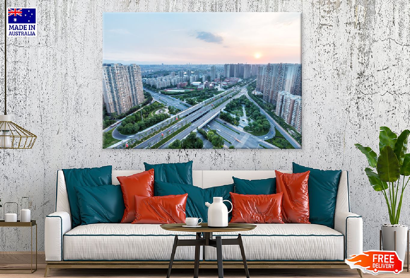 Dusk Road Sunset View Photograph Xi'an China Print 100% Australian Made