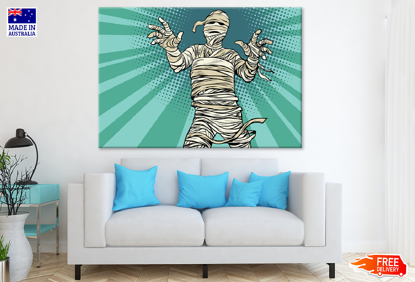 Vintage Egyptian Mummy Illustration Print 100% Australian Made