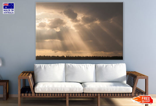 Sun Shining Through a Cloudy Sky Photograph Print 100% Australian Made