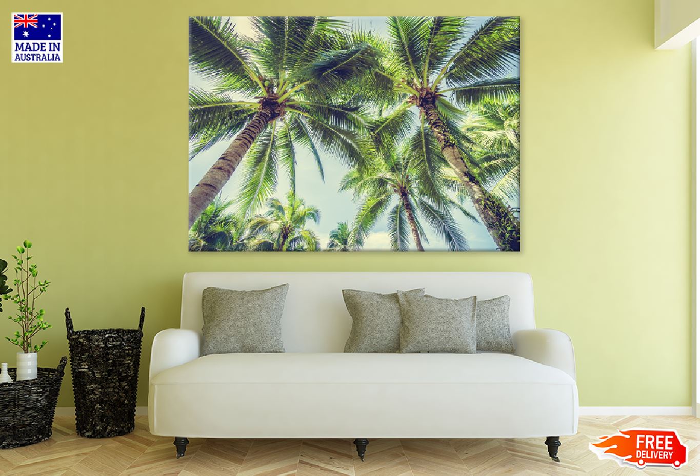 Palm Trees View From Below Photograph Print 100% Australian Made