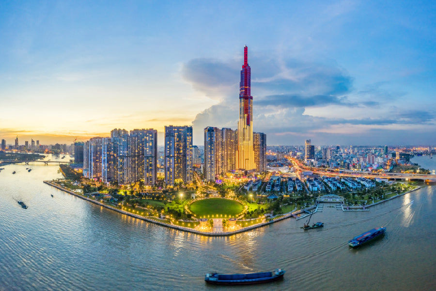 Aerial of Center Ho Chi Minh City Photograph Print 100% Australian Made