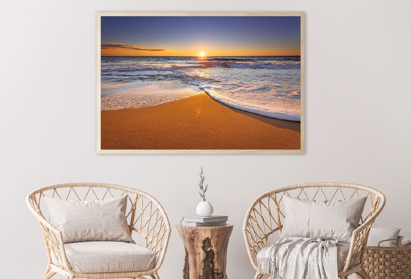 Ocean Waves & Seashore Sunset Scenery Photograph Home Decor Premium Quality Poster Print Choose Your Sizes