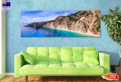 Panoramic Canvas Greece Ionian Island View Photograph High Quality 100% Australian Made Wall Canvas Print Ready to Hang