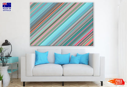 Blue Pink Digital Lines Abstract Design Print 100% Australian Made