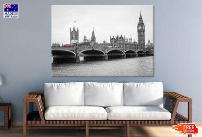 Big Ben Tower & Bridge B&W View Photograph Print 100% Australian Made