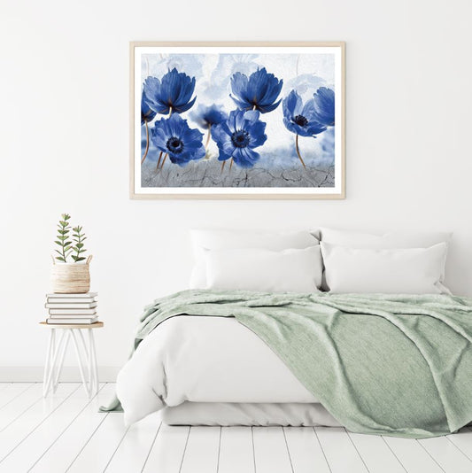 Blue Flowers Watercolor Painting Home Decor Premium Quality Poster Print Choose Your Sizes