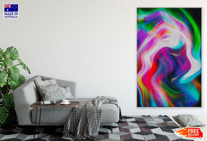 Wave Rainbow Colors Abstract Design Print 100% Australian Made