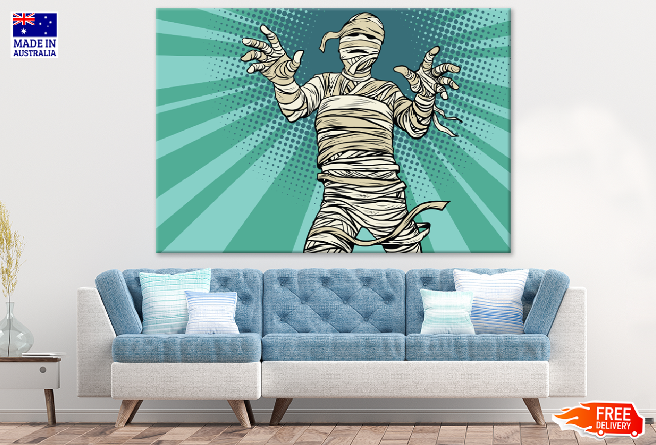 Vintage Egyptian Mummy Illustration Print 100% Australian Made