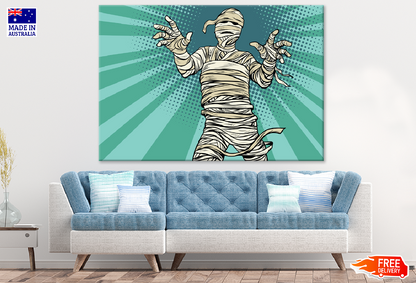 Vintage Egyptian Mummy Illustration Print 100% Australian Made
