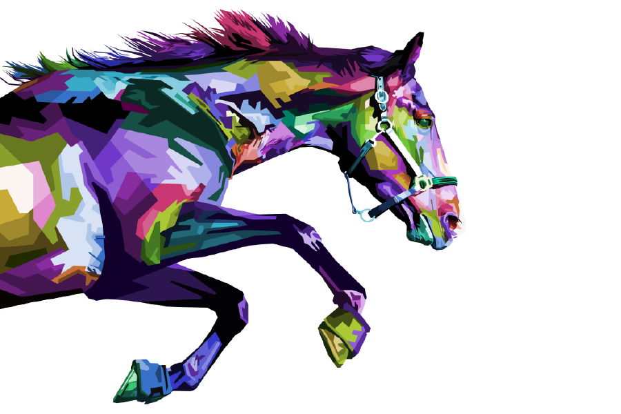 Colorful Horse Running Abstract Design Print 100% Australian Made