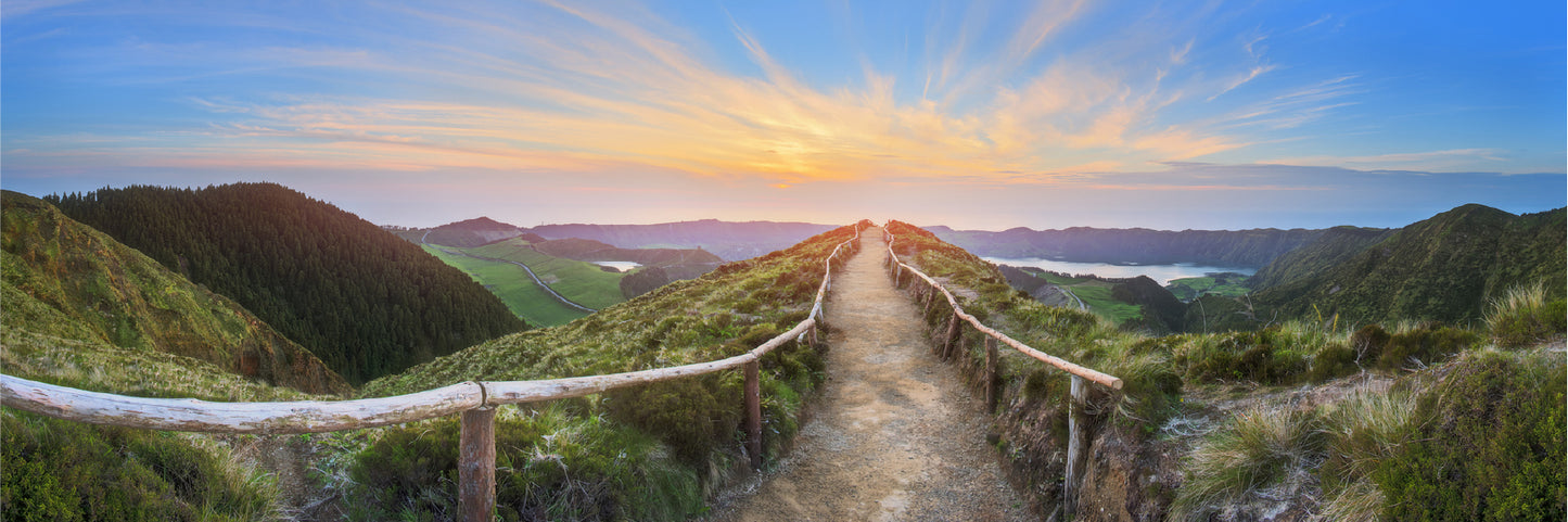 Panoramic Canvas Pathway on Mountain View High Quality 100% Australian Made Wall Canvas Print Ready to Hang