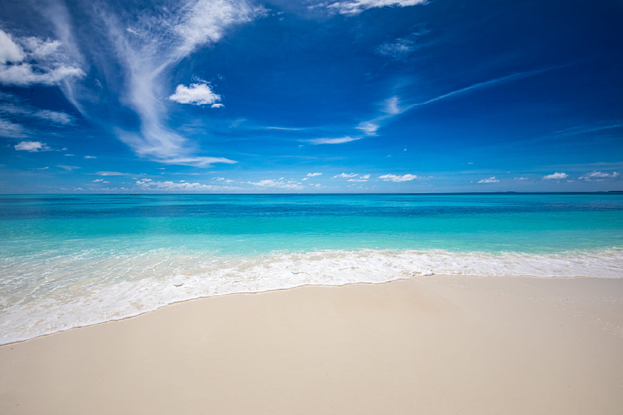 Sandy Beach & Blue Summer Sky View Photograph Home Decor Premium Quality Poster Print Choose Your Sizes