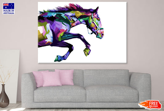 Colorful Horse Running Abstract Design Print 100% Australian Made