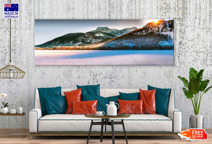 Panoramic Canvas Snow Field Mountains Photograph High Quality 100% Australian Made Wall Canvas Print Ready to Hang